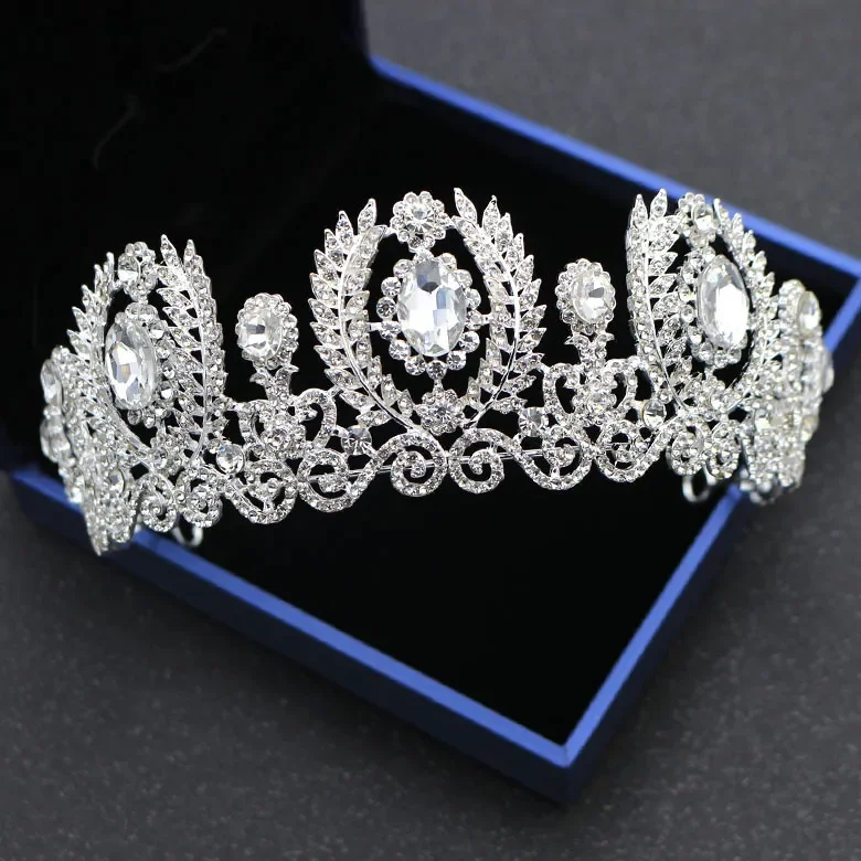 

Luxury Queen Crystals Wedding Crowns Bridal Tiaras Diamond Jewelry Rhinestone Headpieces Cheap Hair Accessories Pageant Tiara