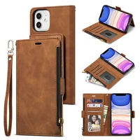 leather classic zipper wallet case for iphone 13 pro 5g flip case iphone 13 mini 12 11 pro max xs x xr 6 6s 7 8 plus back cover