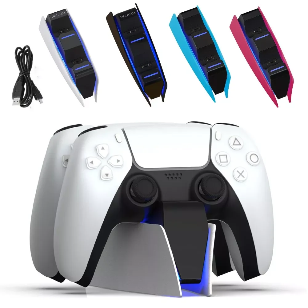 

NEW2023 Dual Fast Charger for PS5 Wireless Controller USB Type-C Charging Cradle Dock Station for Sony PS5 Joystick Gamepad New