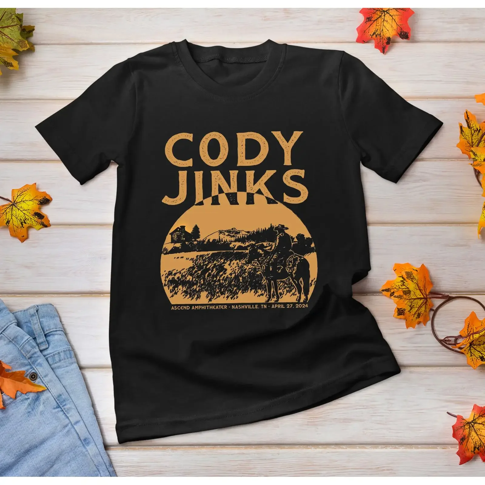 Фото НОВАЯ футболка Cody Jinks Singer, черная, все размеры, для фанатов, винтажная, с эффектом потертости, с графическим принтом, мягкая, универсальная, стильная, модная. №1