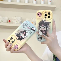 cartoon black angel kuromi phone cases for iphone 13 12 11 pro max xr xs max x back cover