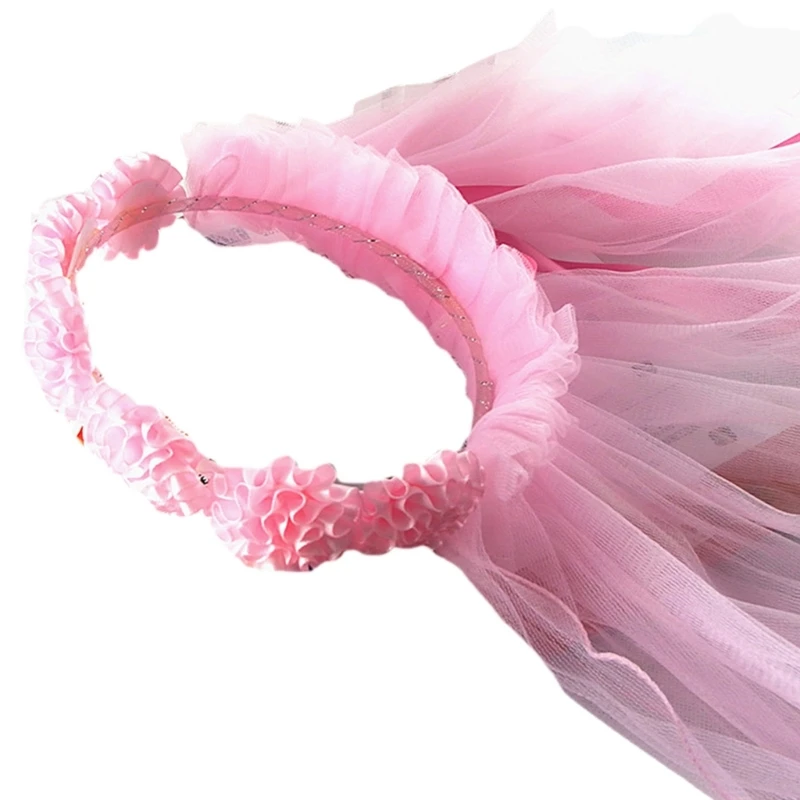 Романтическая свадебная фата с цветочным узором для девочек плиссированная