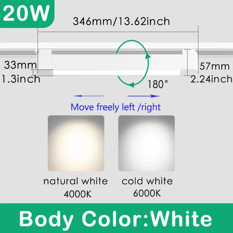 

Светодиодный трековый светильник Spot LED 10W 20W 30W Настенный светильник Прожектор COB Рельсы Точечное трековое освещение Магазин одежды Гостиная Дом