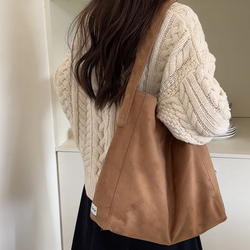 Женские сумки-ведра из искусственной замши большая вместительная женская сумка