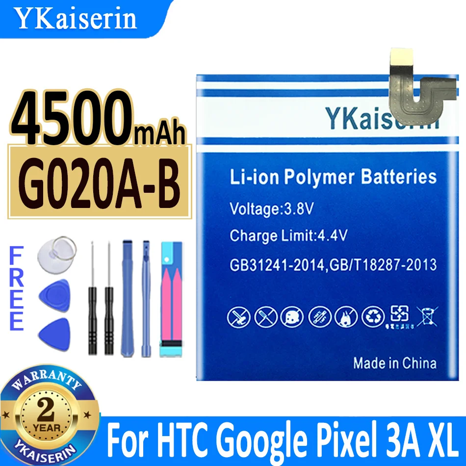 

YKaiserin 4500mAh G020A-B Battery For HTC Google Pixel 3A XL Li-ion Polymer Battery Batterij + Free Tools