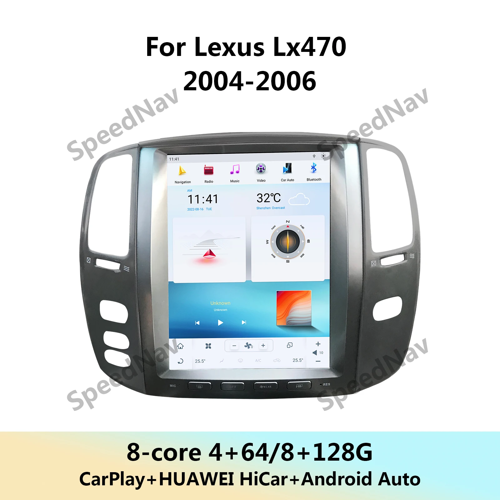 Автомобильный мультимедийный плеер для TOYOTA LAND CRUISER 100 LC100 LX470 2003-2007 Android 13 радио Carplay