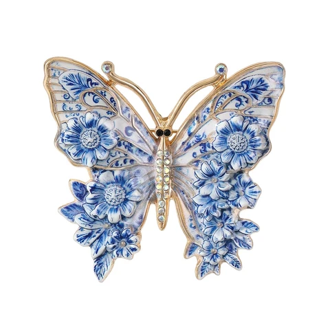 Эмалированная брошь-бабочка
