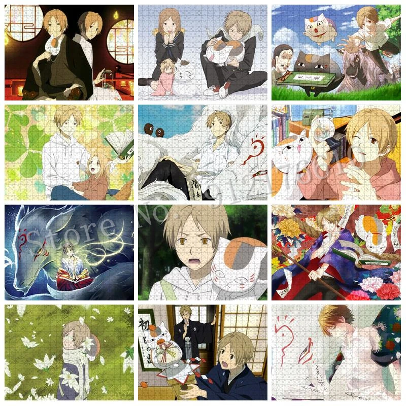 

Healing Animation Puzzle Natsume Yuujinchou 300/500/1000 Pieces Cartoon Cats Jigsaw Puzzles Decompressed Cute Game Toys Decor