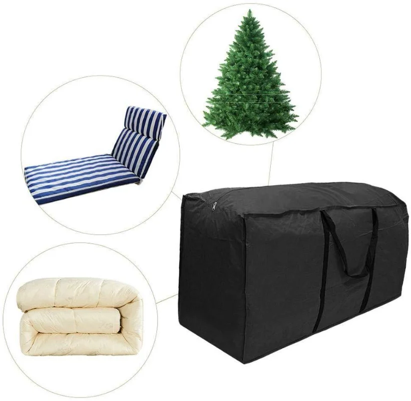 

Сумка для хранения уличной мебели из ткани Оксфорд, многофункциональный водонепроницаемый черный садовый Чехол для мебели, органайзер для рождественской елки