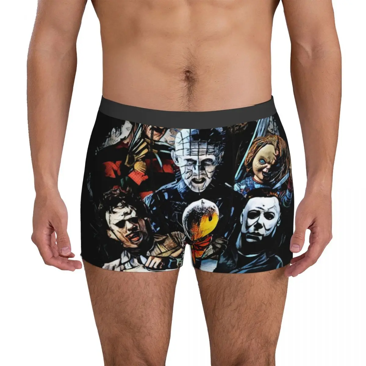 Hellraiser Underwear Horror movie characters Men Shorts Briefs Soft Boxer Shorts Trenky Design Large Size Panties