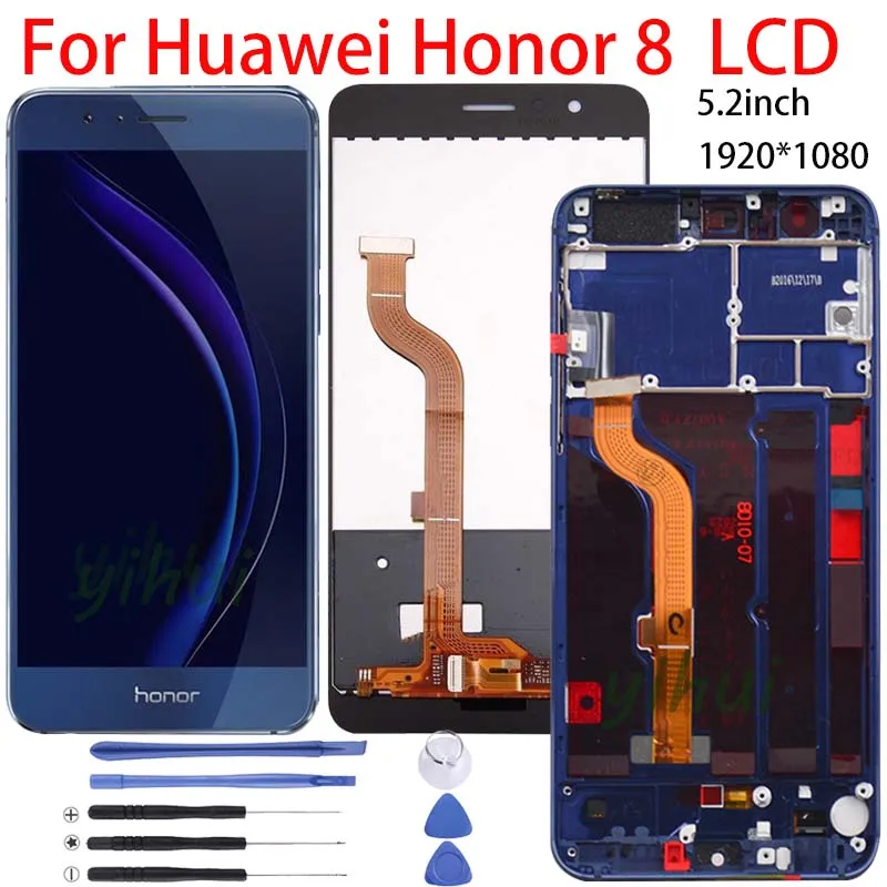 

Original For Huawei Honor 8 LCD Display Touch Screen Digitizer Honor8 For 5.2" Huawei Honor 8 LCD With Frame FRD-L19 FRD-L09