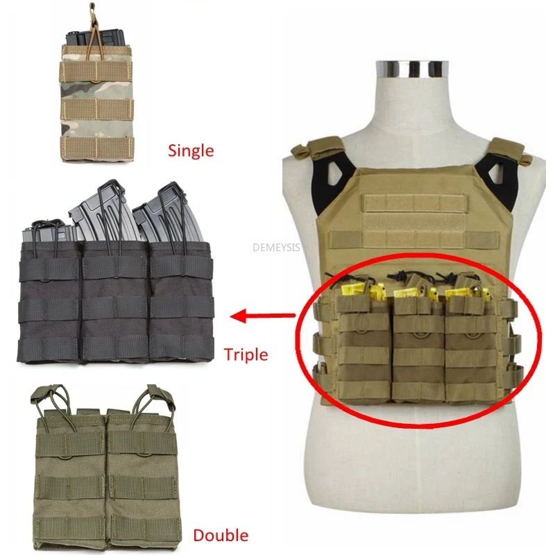 

Одинарные/двойные/тройные тактические Подсумки M4 для журналов, армейский Пейнтбол, страйкбол, облегченная модульная система переноски, для...