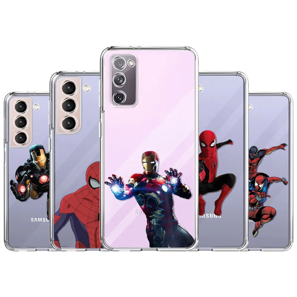 

Case for Samsung Galaxy S22 S21 Ultra S20 FE S10 Plus Waterproof Phone Funda Note 20 10 Lite 9 Clear Cover Iron Man Hulk Marvel