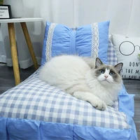 removable cover cat bed princess style pet dog cushion pillow 100 cotton breathable non slip fully removable and washable