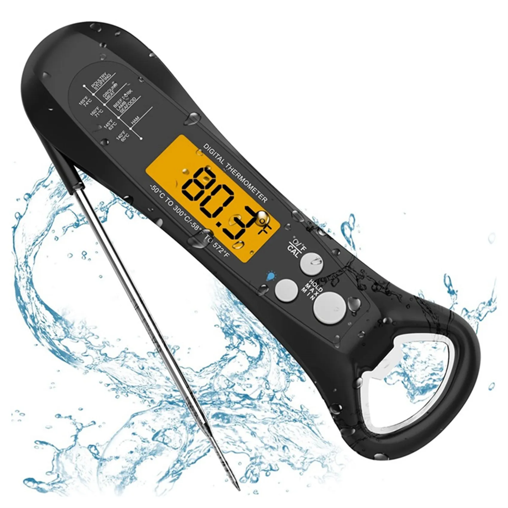 

Цифровой термометр гриль для барбекю, быстроточный водонепроницаемый беспроводной термометр с подсветкой