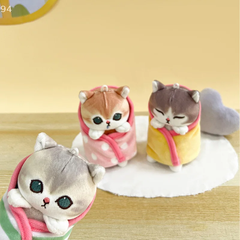 Mofusand Cat благословение акула кошка завернутое одеяло плюшевый кулон девушка