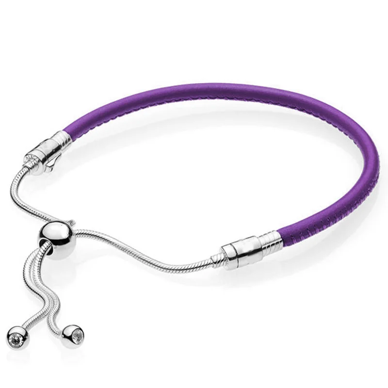 Регулируемый браслет из серебра 925 пробы с разноцветными бусинами на застежке -