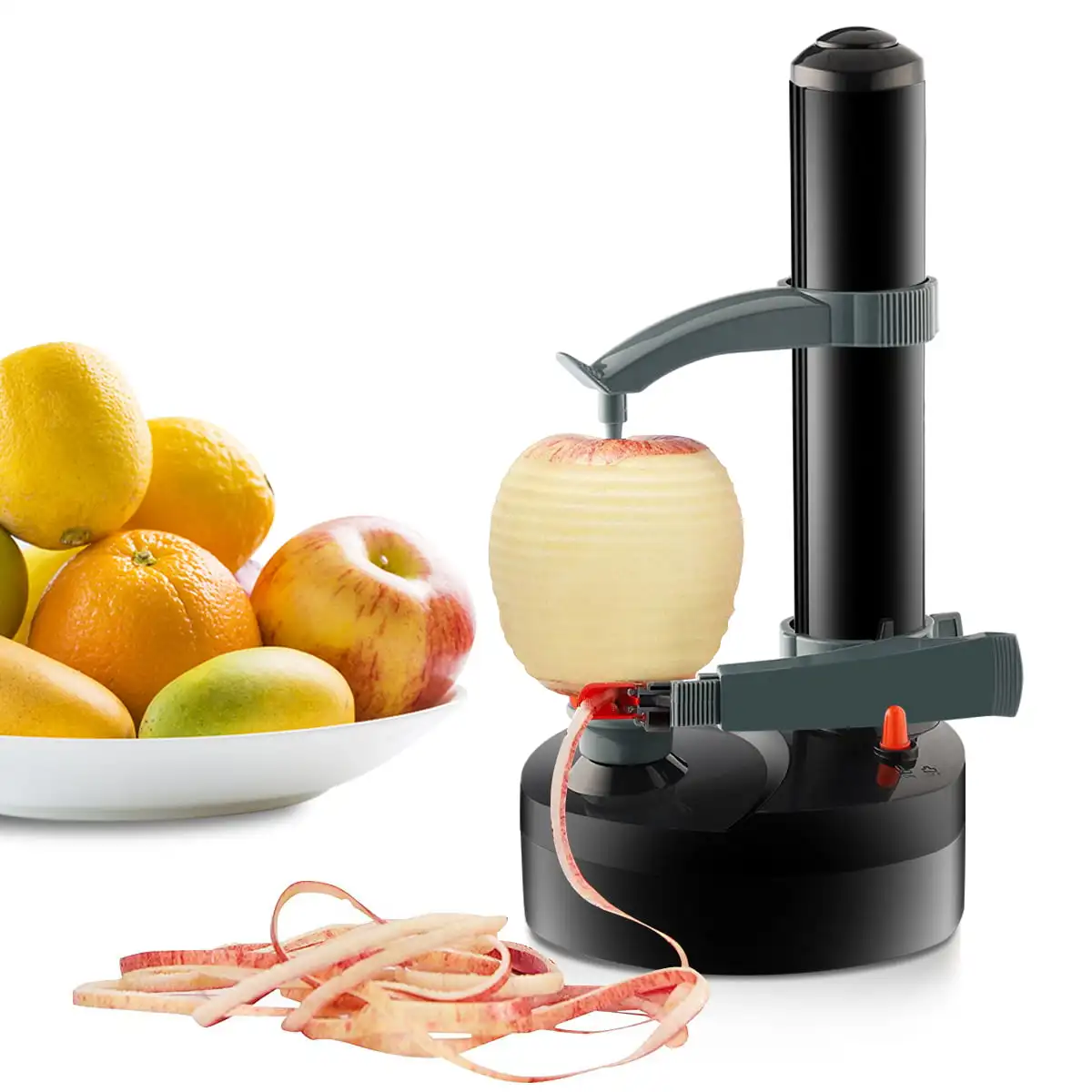 

Автоматическая вращающаяся Овощечистка, многофункциональный прибор для чистки картофеля, фруктов и овощей, из нержавеющей стали, черный