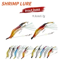 luminous shrimp lure pre rigged jig head hook fishing lure weedless soft swimbaits for bass trout crap walleye fishing jigs bait
