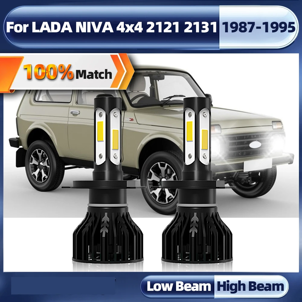 

H4 LED Car Headlight Bulb High Low Beam Auto HeadLamp 12V 6000K Turbo Lamp For LADA NIVA 4x4 2121 2131 1987-1992 1993 1994 1995