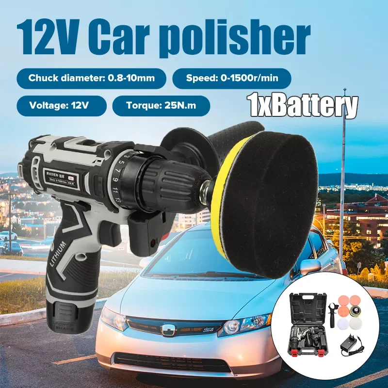 

NEW2022 DC Car Polisher Drill Cordless Polishing Machine in Automotive With Pad/Bag And Polishing Sponges Soft Polishers with bo