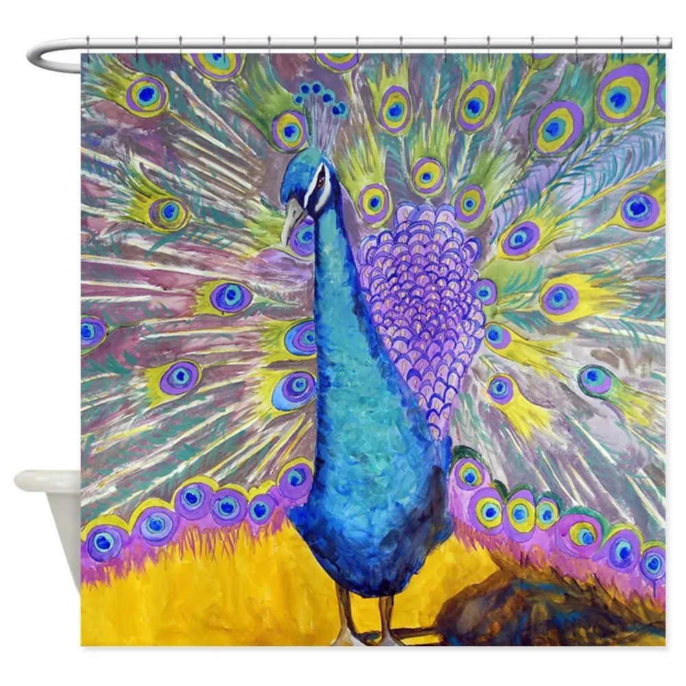 

Декоративная тканевая занавеска для душа с павлином на заказ