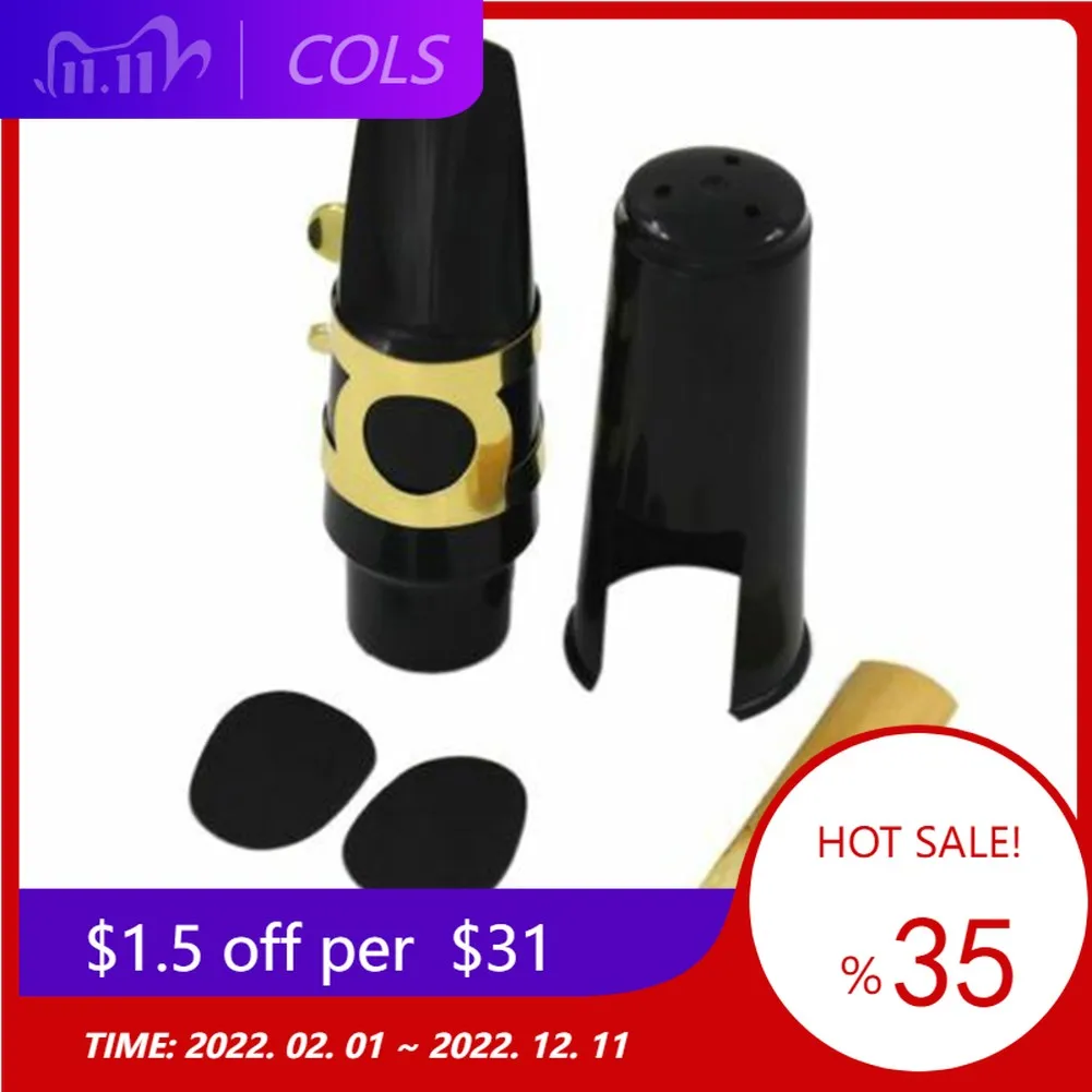 

1 set of saxophone mouthpiece + clip + clip cap + reed + tooth pad for saxophone instrument woodwind instrument part accessories
