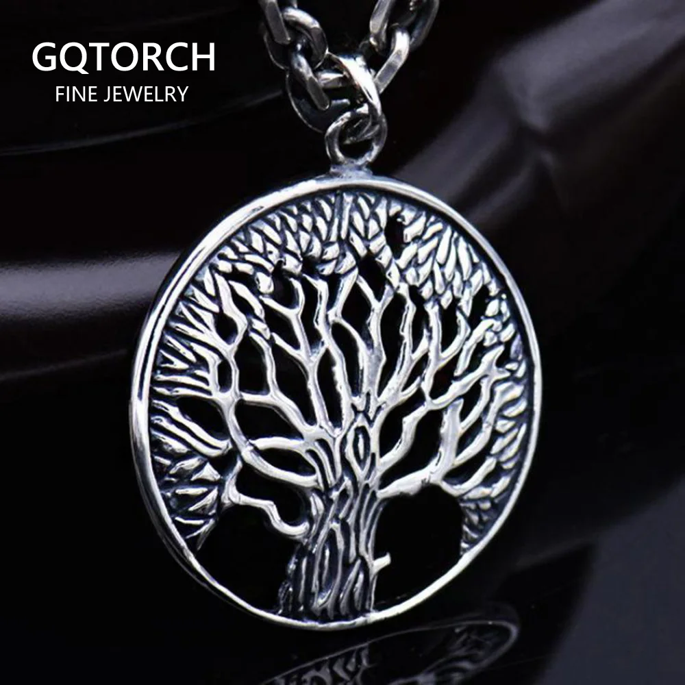 

Tree of Life Pendant Necklace Norse Vikings Amulet Real 925 Sterling Silver Jewelry for Women Men Vintage Nordic Talisman