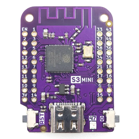 [1] S3 Mini V1.0.0 - LOLIN WIFI Bluetooth IOT Board ESP32-S3FH4R2 4MB FLASH 2MB PSRAM MicroPython Arduino совместимый