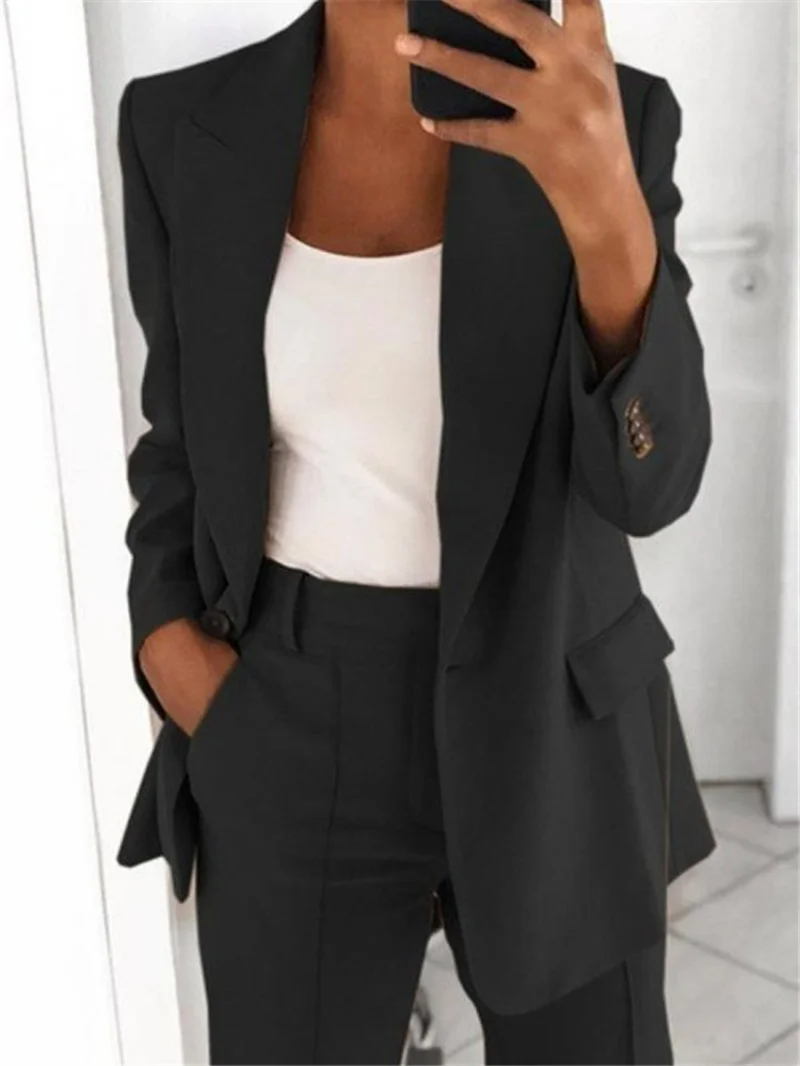 Blazer for Women Autumn 2023 New Fashion Lapel Slim Cardigan Temperament Blazer Women Jacket Coats