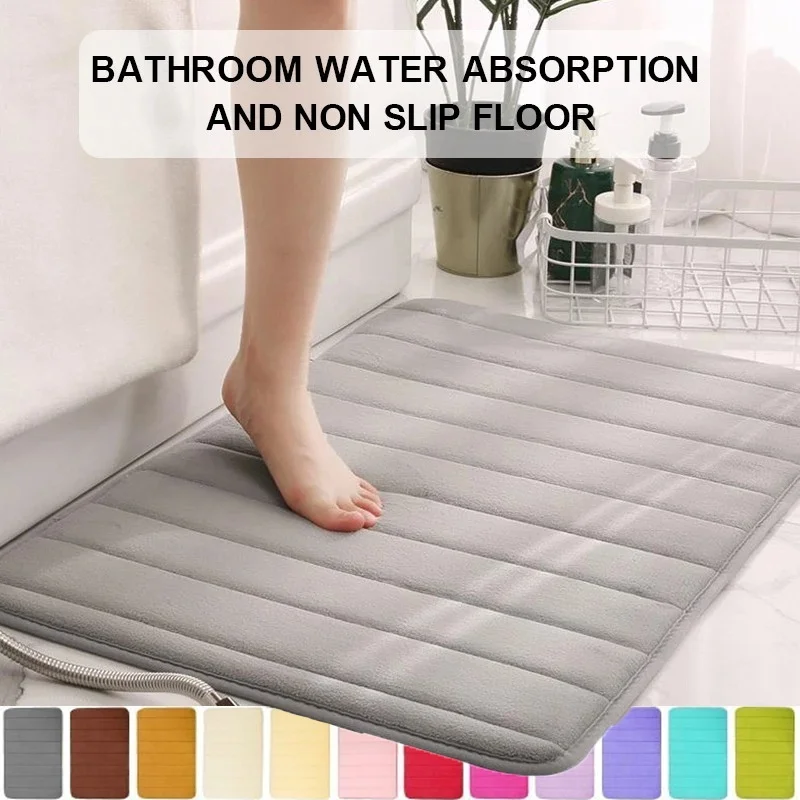

Bathroom Bath Mat Non-slip Carpets In Wash Basin Bathtub Side Floor Rug Shower Room Entrance Door Mat Memory Foam Pad Alfombra