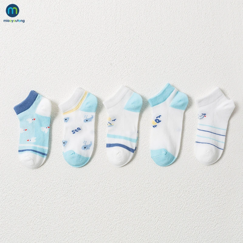 

5 Pairs/Lot Cute Short Baby Socks For Girls Cotton Summer Children's Thin Mesh Newborn Boy Toddler White Kids Socks Miaoyoutong