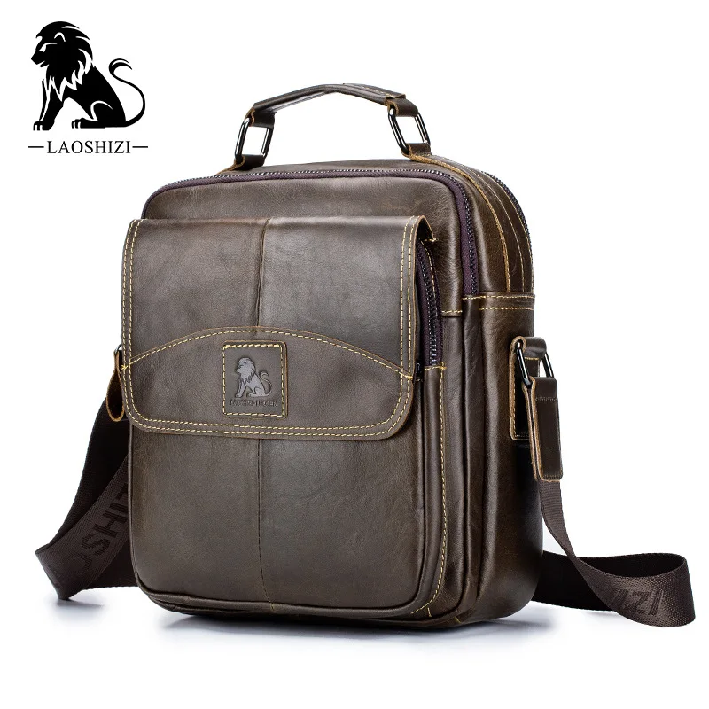 

New Brand Men's Genuine Leather Shoulder Bag 100% Leather Crossbody Bag Fashion Business Multi-functional Large-capacity Handbag