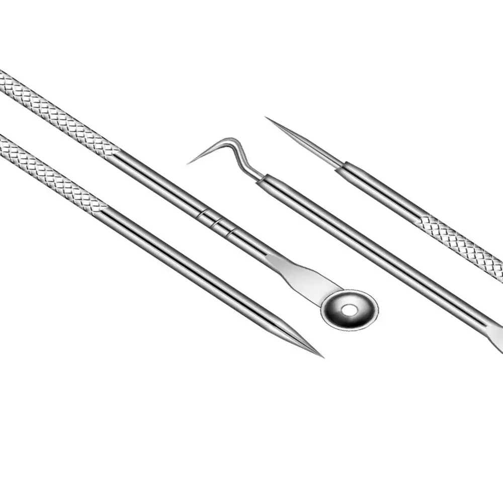 4 шт./компл. игла для удаления прыщей ложка угрей нержавеющая сталь ухода за кожей