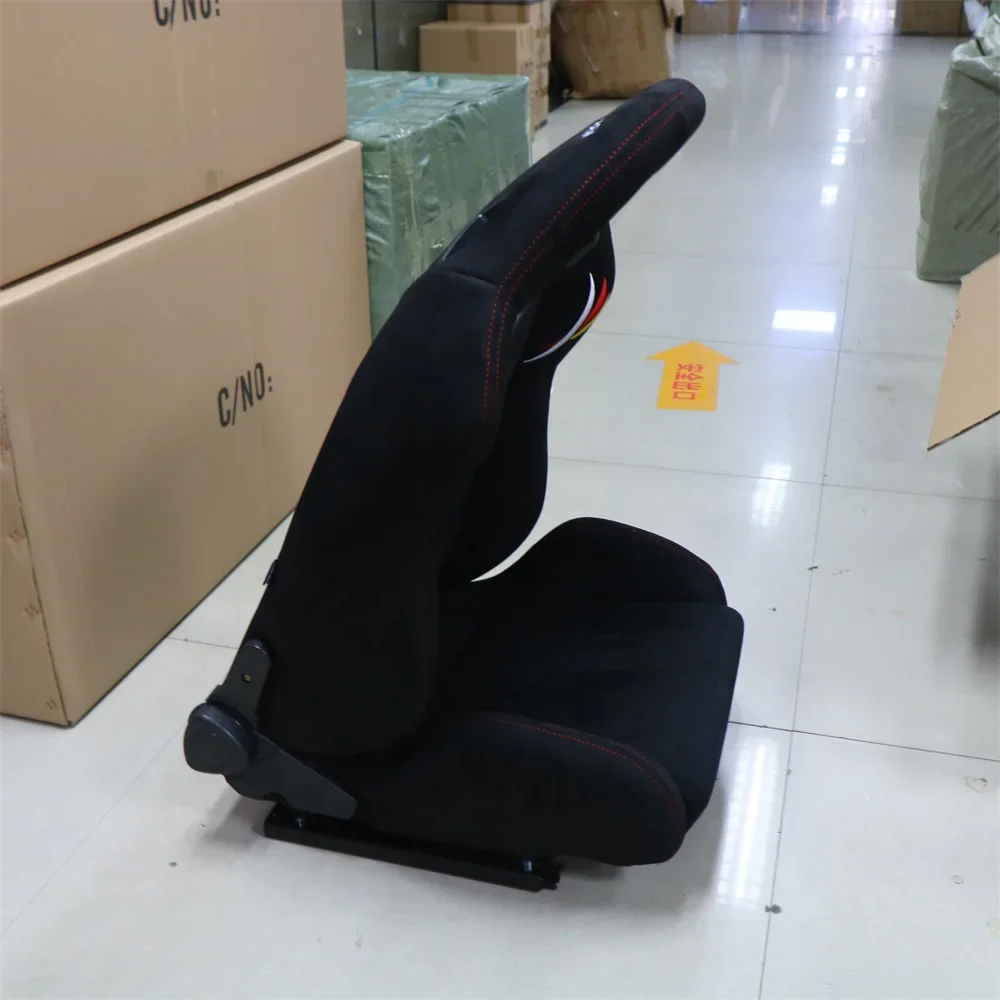 Ковшовое сиденье MUGEN наклонное черное замша матовый материал регулировка