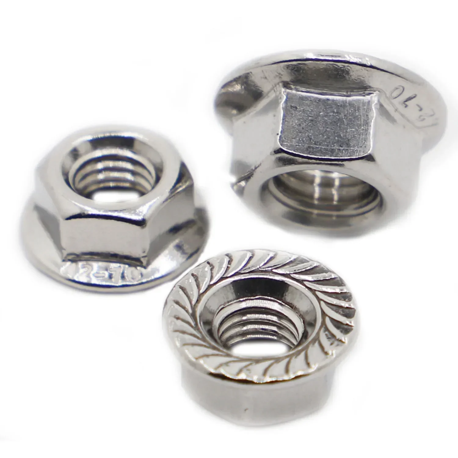 

M3 M4 M5 M6 M8 M10 M12 DIN6923 Нержавеющая сталь 304 Шестигранная шестигранная головка Зубчатый шпиндельный фланец Стопорная гайка