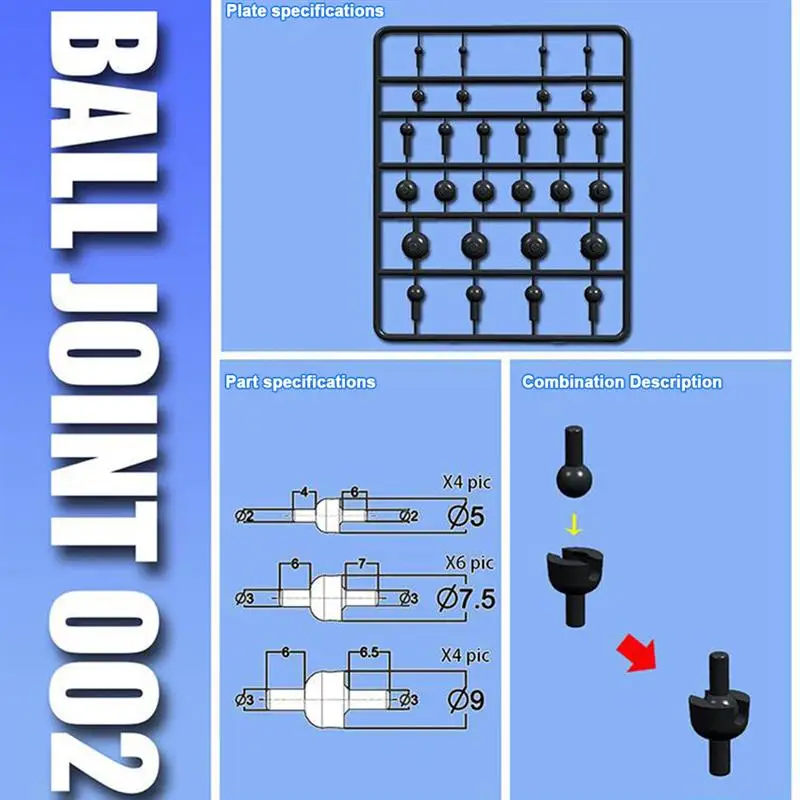 Набор деталей для мобильных шарниров MG RG HG