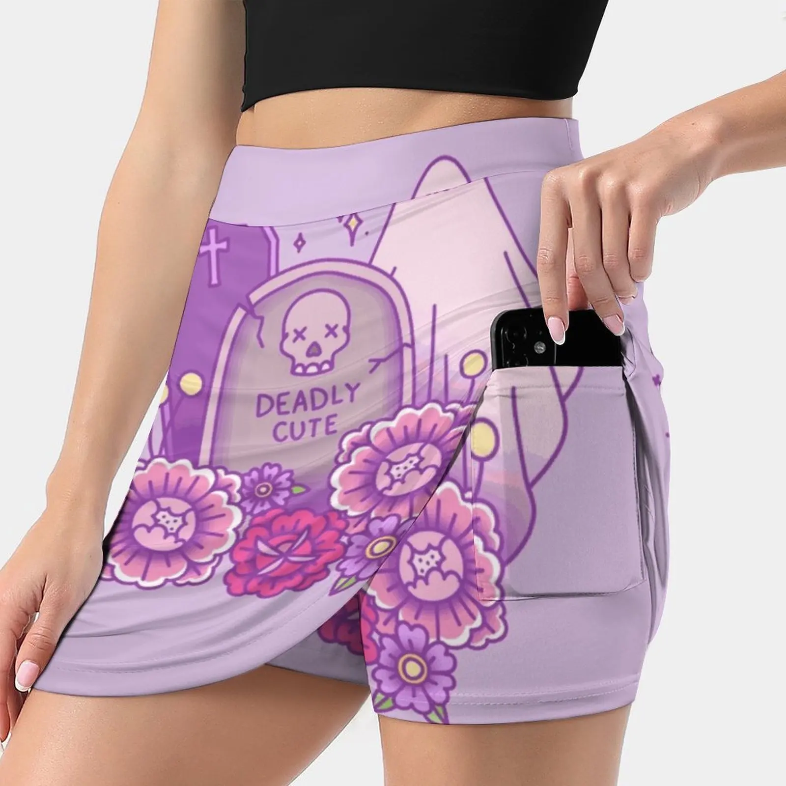 

Deadly Cute Women'S Fashion Sporting Skirt With Pockets Tennis Golf Running Skirts Tattoo Tattoo Flash Ghost Creepy Cute Spooky