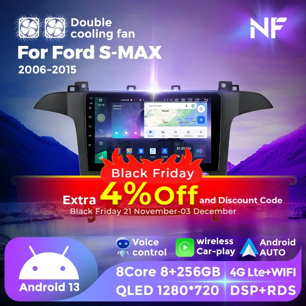 NF двойной вентилятор охлаждения авторадио головное устройство для Ford S-MAX S MAX 1