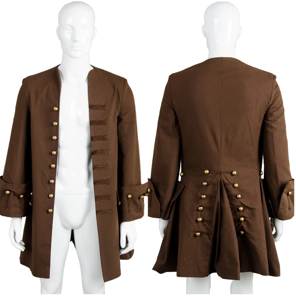 Captain Jack Cosplay Sparrow Cosplay Costume Trench Coat Role Play Jacket For Adult Men Male Helloween Dress Up Party Clothing