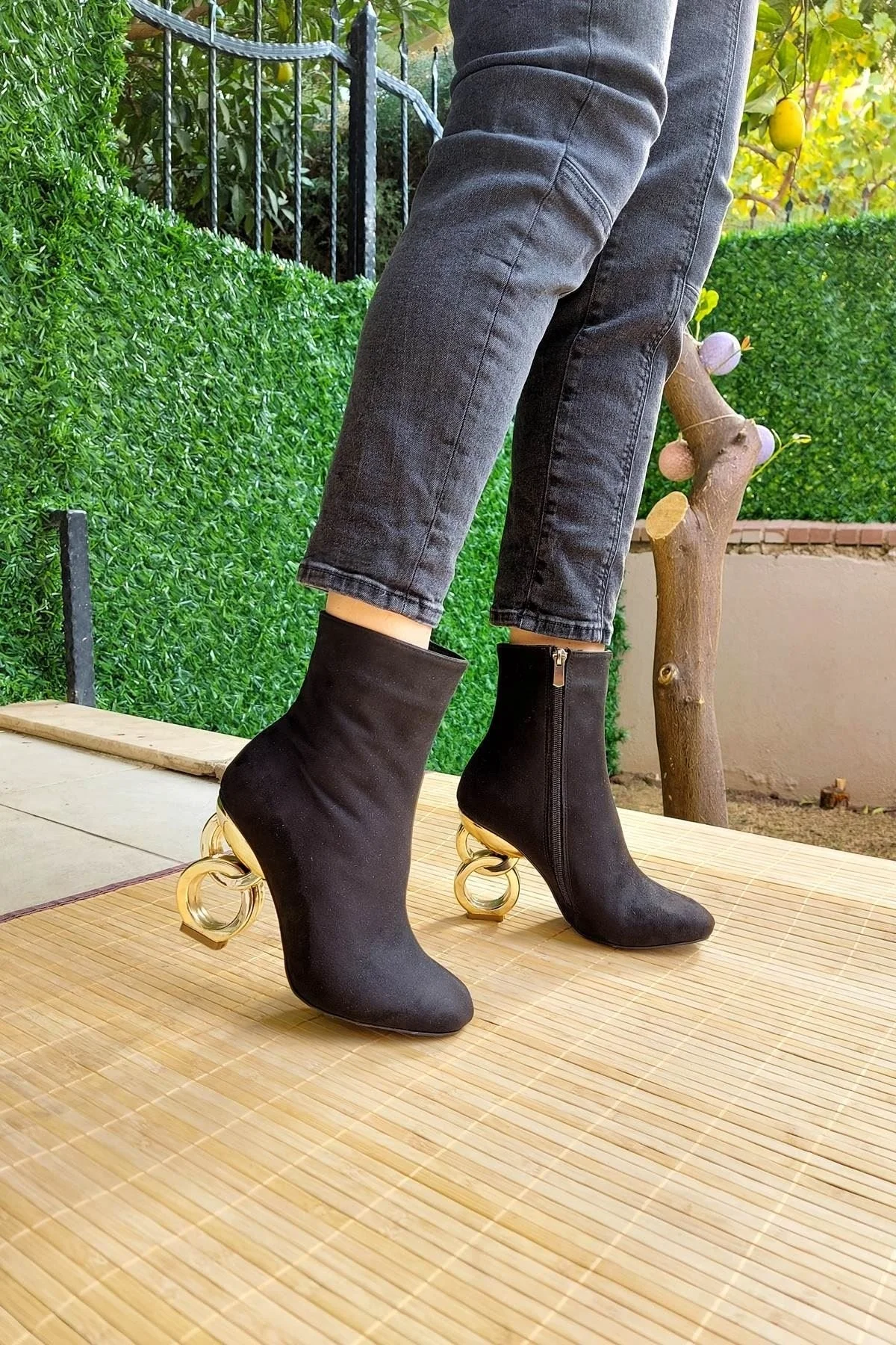 

Triyaki Black Süet Hakla Heels Boots