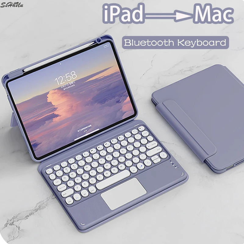 

Чехол с магнитной клавиатурой для iPad Mini 6 Air 4 2021 Pro 9,7 10,2 10,5 11, чехол с держателем для мыши и карандашей, чехол из искусственной кожи с Bluetooth