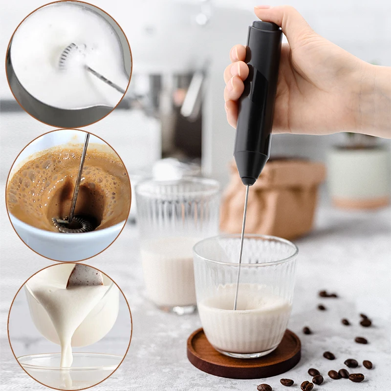 

Electric Milk Frother Handheld Foaming Mixer Foamer Cappuccino Coffee Maker Blender Electric Operated Beater Stirrer Egg Whisk