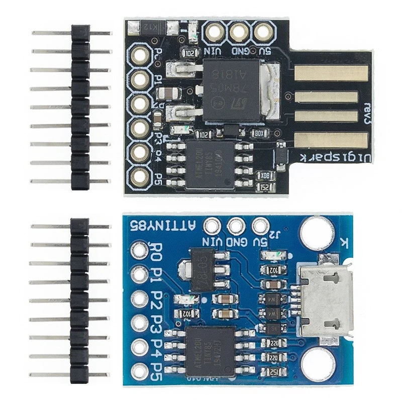 Фото Сине-черная плата разработки TINY85 Digispark Kickstarter Micro, модуль ATTINY85 для Arduino IIC I2C USB №2