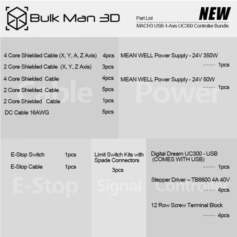 4-осевой USB-контроллер UC300 Mach3 для QueenBee PRO CNC/ WorkBee CNC /Lead