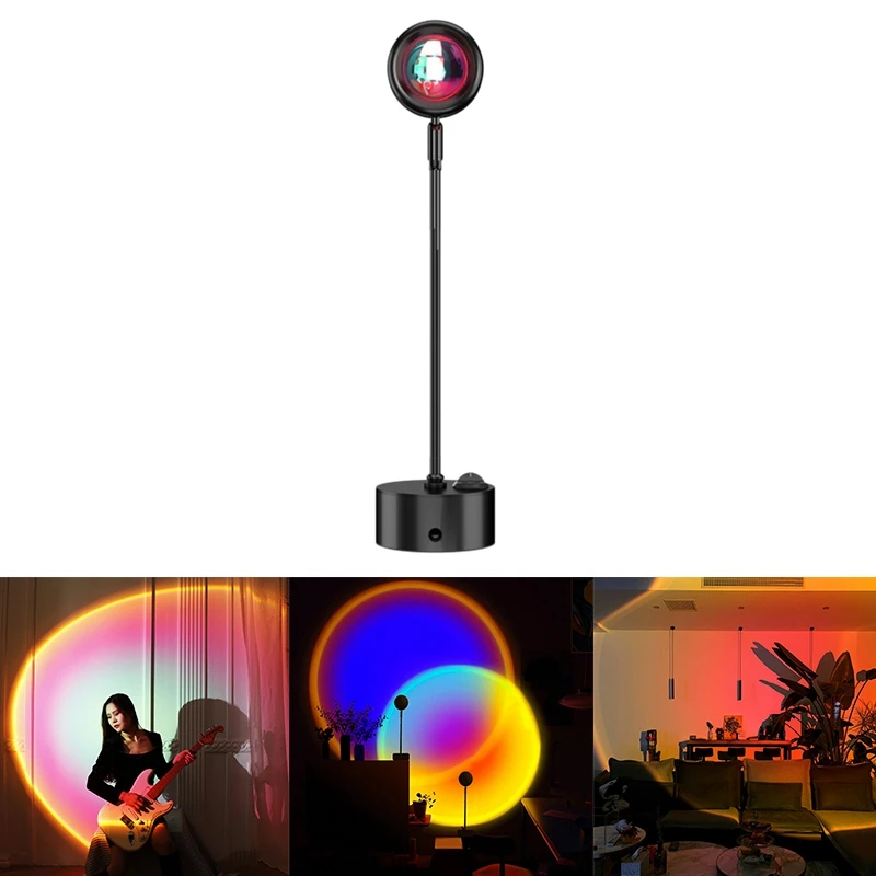 

USB Night Light Projector Lamp Atmosphere Lights Rotatable Floor Photography Lamp For Bedroom Living Room