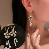 new flower tassel long earring elegant exquisite trend fashion south korea style