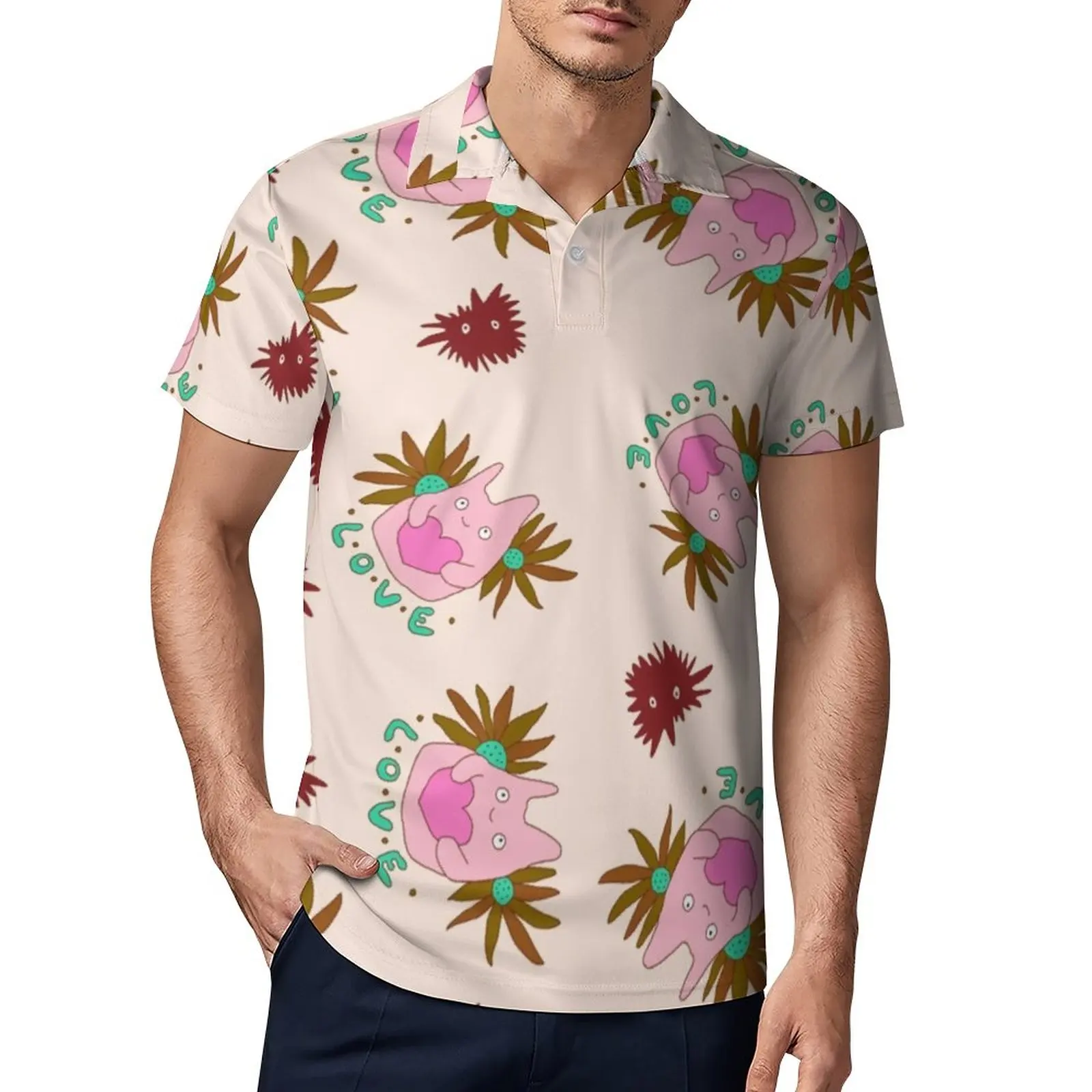 

Рубашка-поло мужская с коротким рукавом и отложным воротником