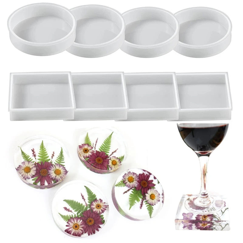 

D0LC Placemat Tray Molds DIY Coaster Molds Silicone Tray Molds Epoxy Resin Casting Molds for DIY Casting Home Decoration