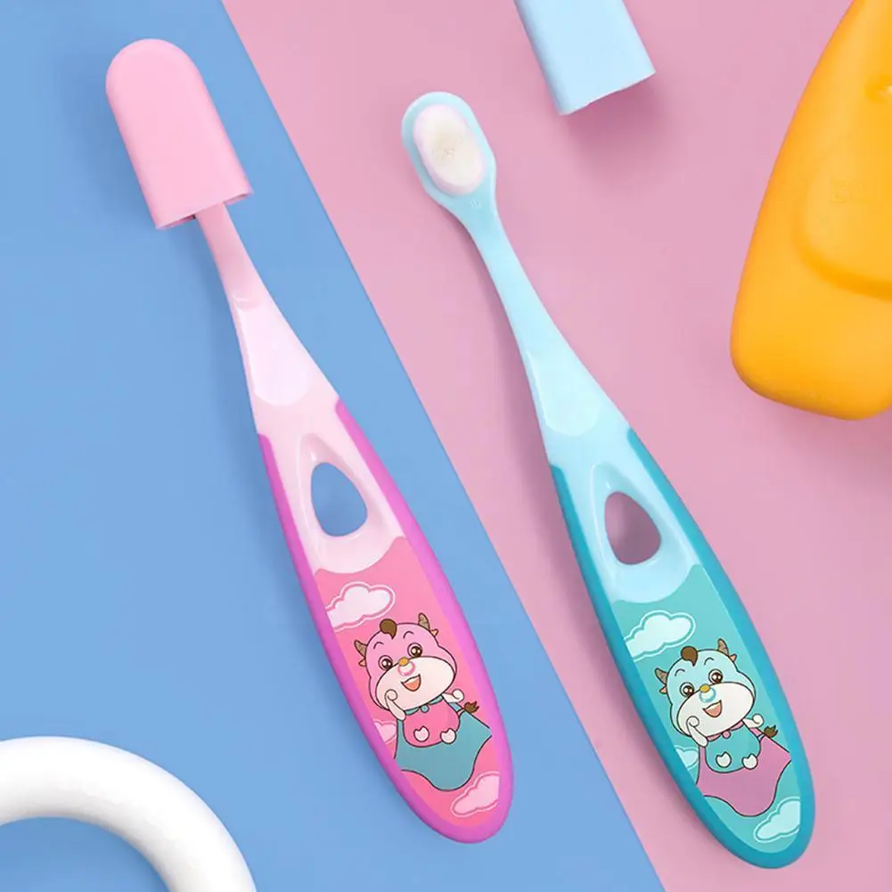 

2022 3-12 Years Old Ten Thousand Soft Bristles Deep Tongue Manual Dental Brush Children's Care Cleaning Cleaner Toothbrush O0q5